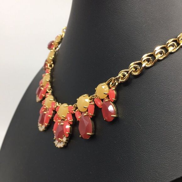 Kate Spade Steamer Glow Graduated Collar Necklace Pink and Yellow Gold Tone - Picture 7 of 16